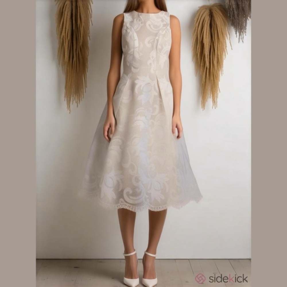 Jax Cream Floral Midi Dress